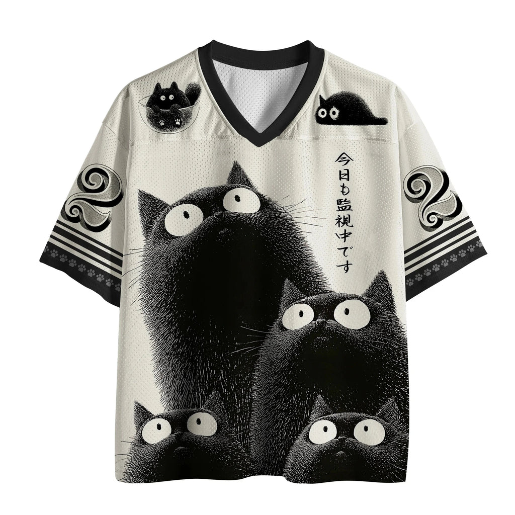 Ridiculous Kitten Men's T-shirt V-neck Retro 3D Printed Pattern Loose Short Sleeve Street Punk Quick Drying Women's T-shirt