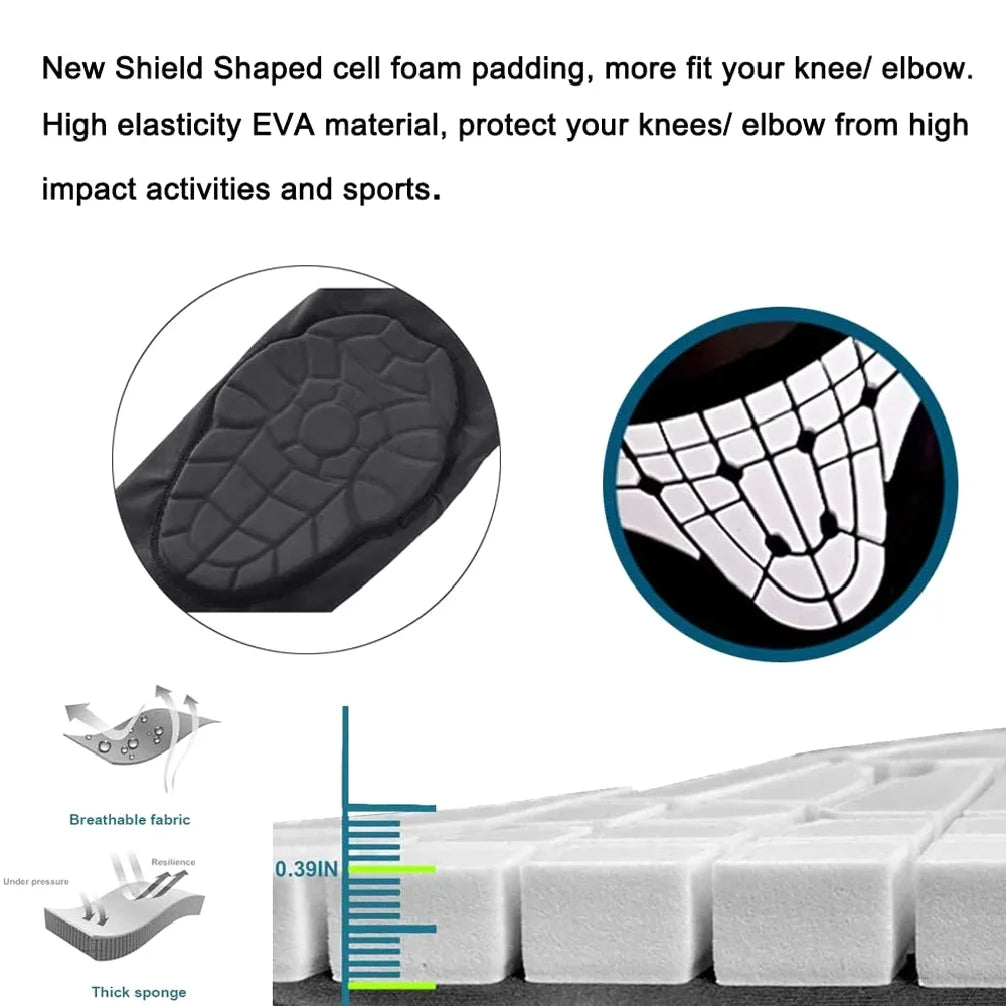 2Pc Kids/Youth 5-15 Year Sports honeycomb Compression Knee Pad/Elbow Pad Guards Protective Gear for Basketball Baseball,Football