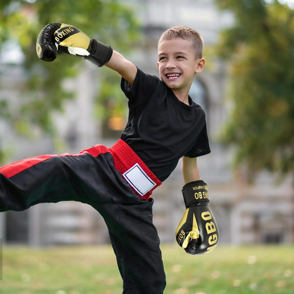 1 Pair Kids Boxing Gloves Children Punching Training Gloves Workout Fighting Exercise Mitts Wrestling Training Fitness Gloves