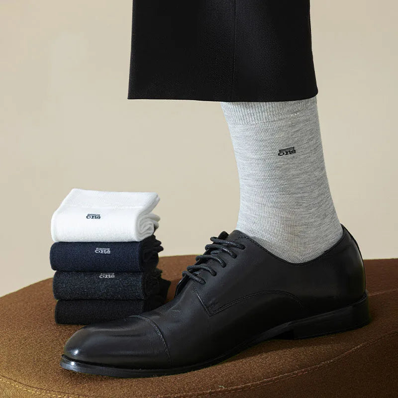 5 Pairs Socks For Men Set Autumn And Winter Plain Color Breathable Sweat Absorbing Versatile Sock Fashionable Funny Simple Trend