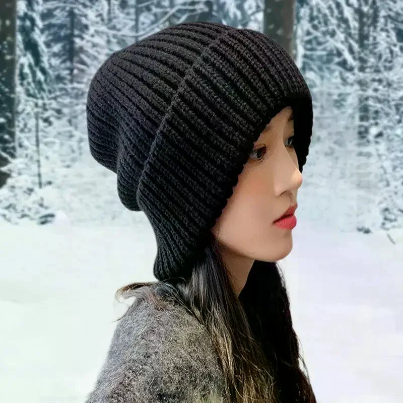Fashion Winter Warm Hats For Women Casual Stacking Knitted Bonnet Caps Men Hats Solid Color Hip Hop Unisex Female Beanies