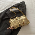 Fashion Lightweight Sequin Shoulder Bags Solid Color Large Capacity Underarm Bag Evening Party Tote Bag Women