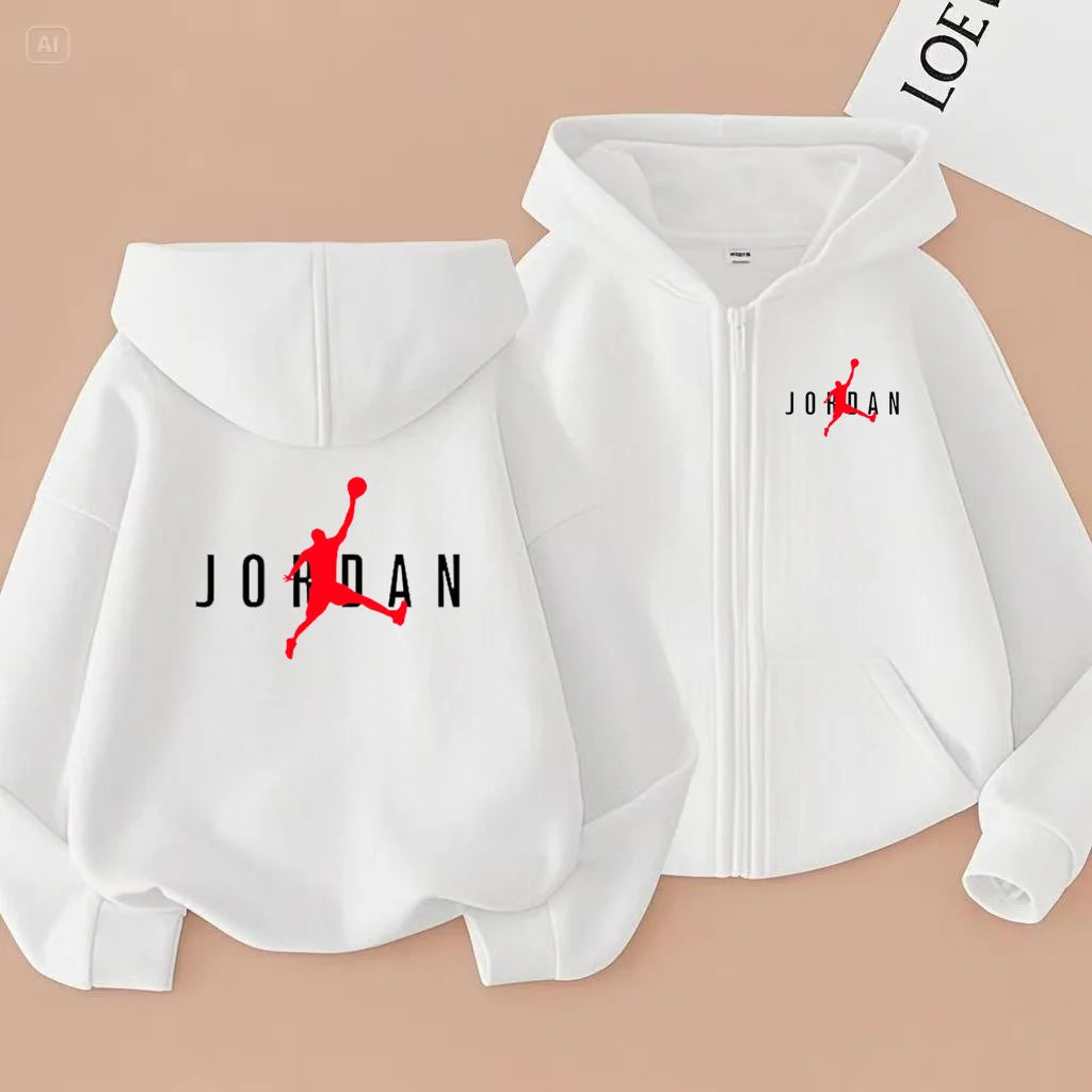Children's Sportswear, Loose Sports Jackets, Boys and Girls Aged 3 to 12, Zipper Sportswear and Hoodies for Teenagers