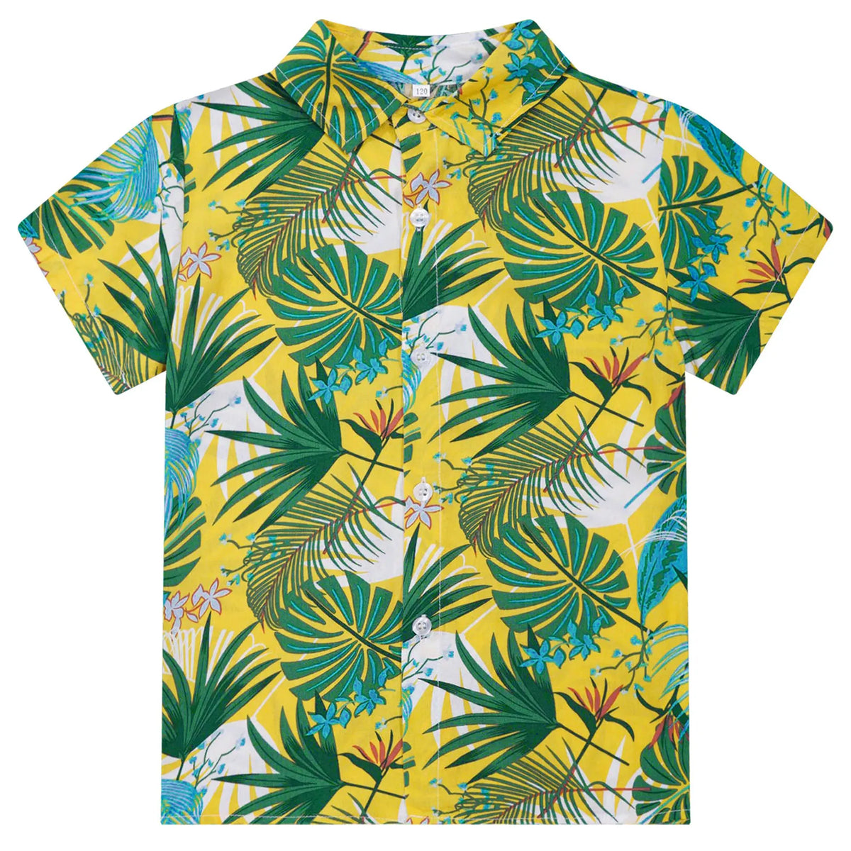 Kids Boys Hawaiian Shirts Tropical Graphic Print Short Sleeve Shirt Casual Turn-Down Collar Tee Tops for Vacation Beach Holiday
