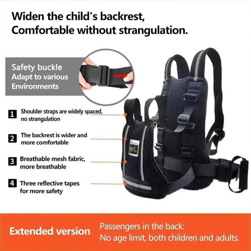 Motorcycle Safety Belt for Kids Adjustable Children Harness Anti-drop Baby Riding Seat Belt for Motorcycle Bike Safety Belt