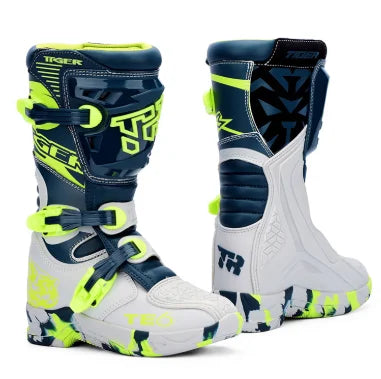 NEW TE006 Kids Motocross Boots Black Off-Road Motorcycle Boot Children Orange Youth Dirt Bike Racing Bota MX Gear for 6-12 Years
