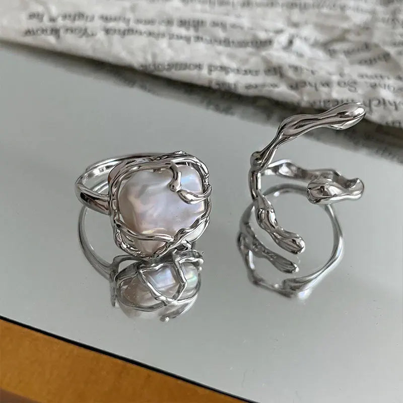 Silver Rings for Women Vintage Wedding Trendy Fine Jewelry Large big hug diamond Adjustable Antique Rings Anillos