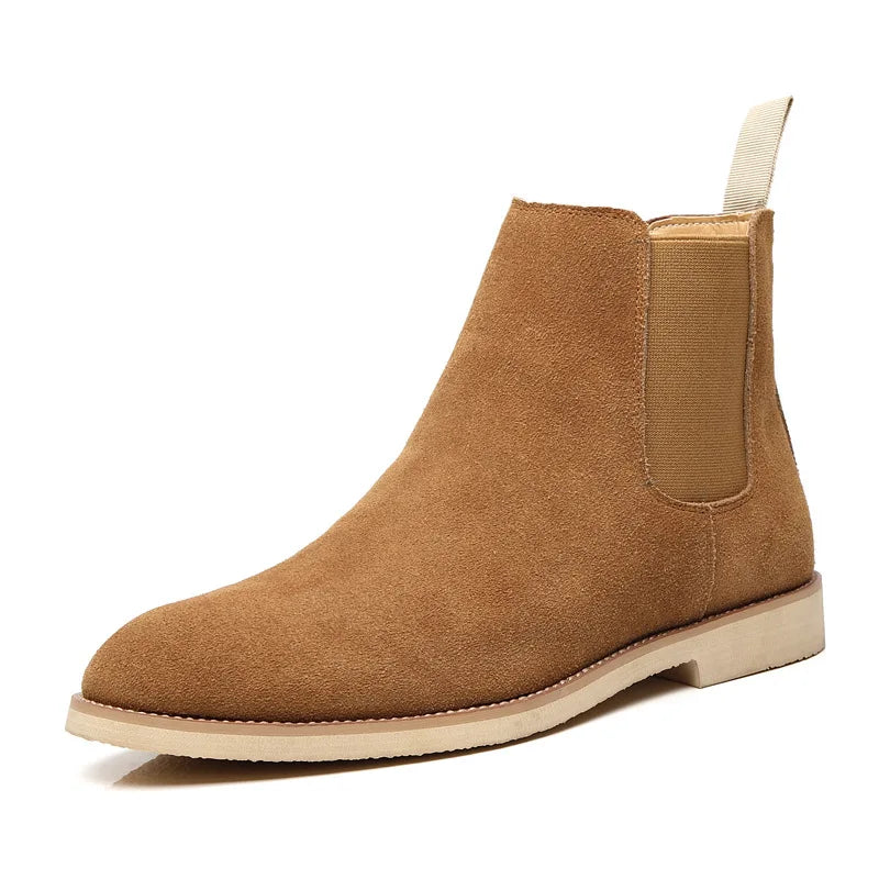 Fashion Yellow Chelsea Boots Men Pointed Comfortable Dress Boots Men Slip On Cheap Women Men's Suede Shoes Zapatos Hombre Casual
