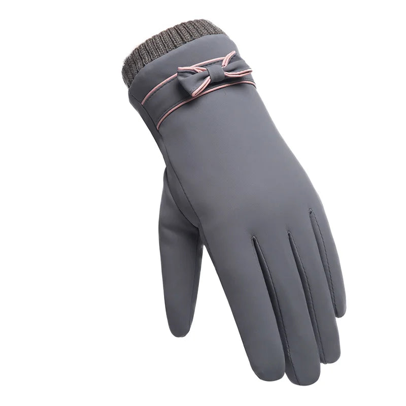 Fashion Female Gloves Winter Windproof Waterproof Internal Plush Warm Mittens Lady Touch Screen Skin-friendly Soft Women Gloves