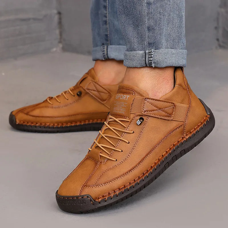 Women's Boots Outdoor Casual Shoes British Style Retro Non-slip Work Shoes Leather Couple Loafers Handmade Soft Sole Ankle Boots