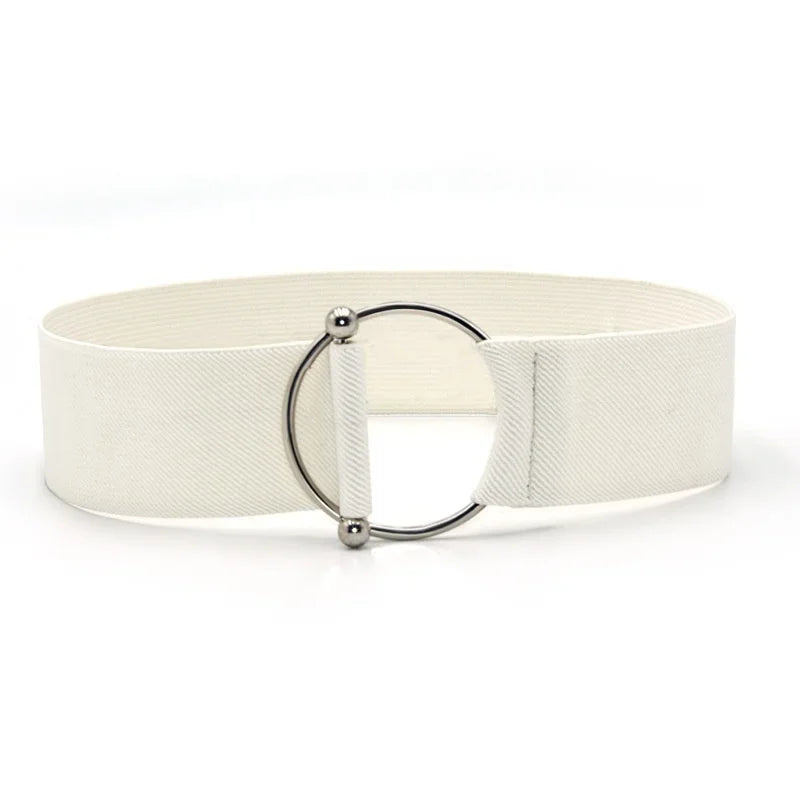 Belts for Women Simple Waist Elastic Ladies Band Round Buckle Decoration Coat Sweater Fashion Dress Waistband