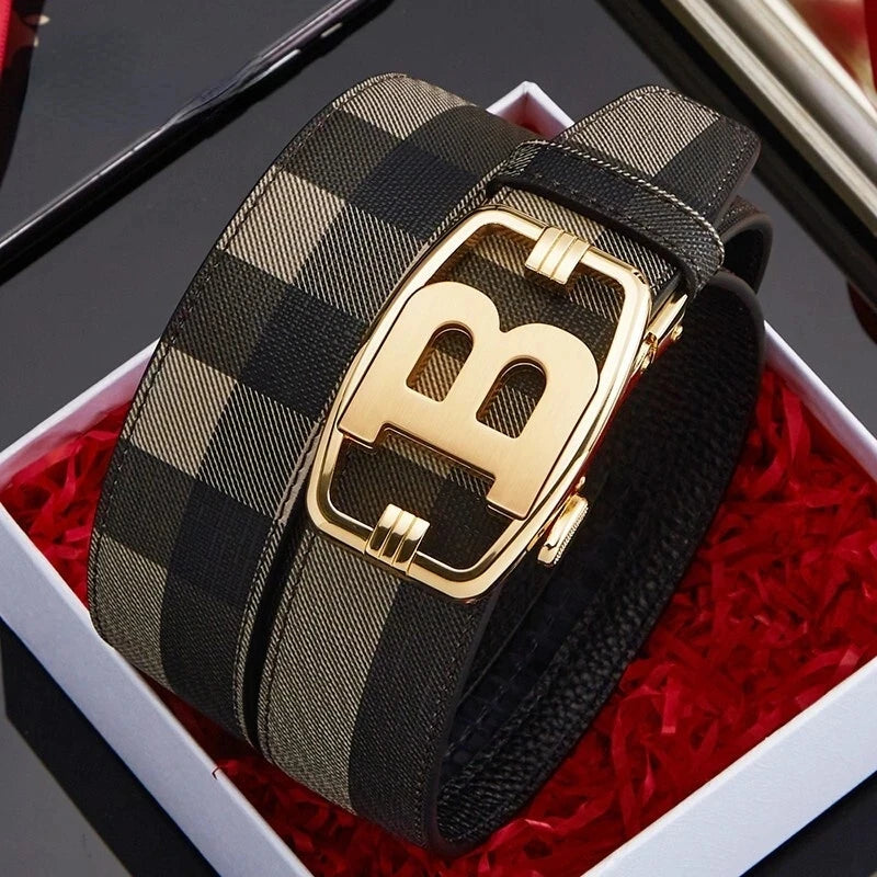 Men's Belt Designer High Quality Genuine Leather Belts Male Metal Automatic Buckle Casual Fashionable Belt For Men Jeans