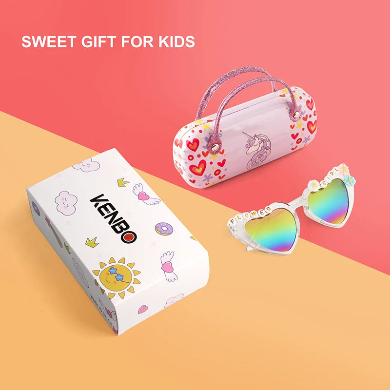Kenbo Square Cute Kids Sunglasses For Girls Boy Toddler Lovely Baby Colorful Rectange Sun Glasses Children With Case