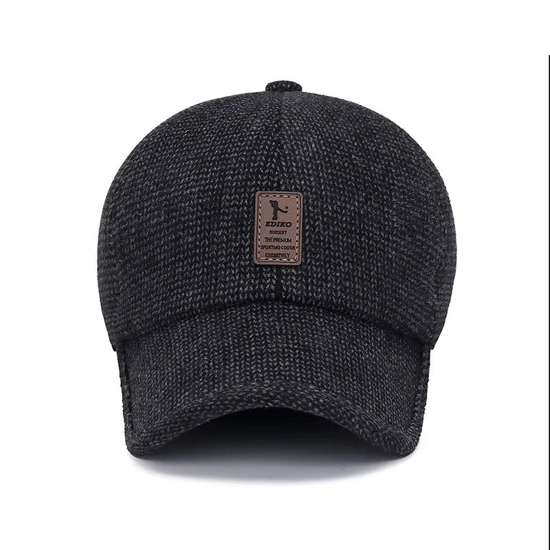 Men's Hat with Earmuffs, Baseball Cap, Warm, Cold Protection, Windproof, Size Adjustable, Cool, Casual, Work Camp, Climbing, Out