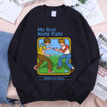 My First Knife Fight Hobbies Games Comics Hoodie Men Women Autumn Loose Warm Clothing Casual Casual Streetwear Crewneck Hoodies