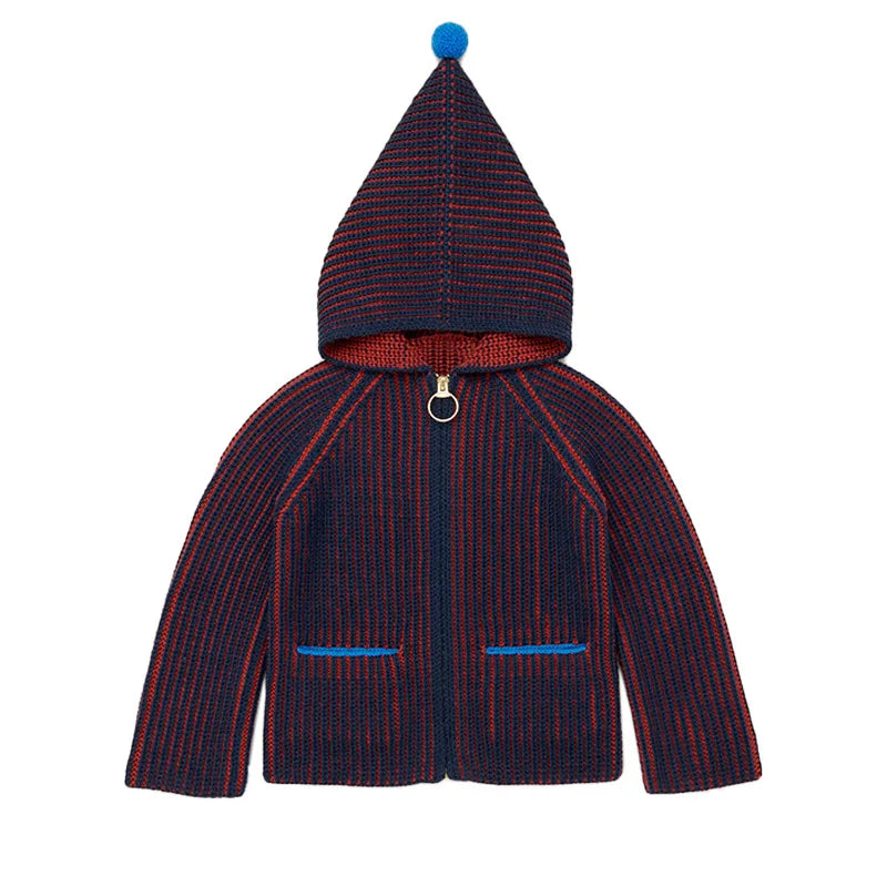 Kids' Sweater Set for Autumn & Winter 2025 MP Series - Girls' Tie-Front Shirt, Popcorn Knit Top, Skirt and Shawl Set