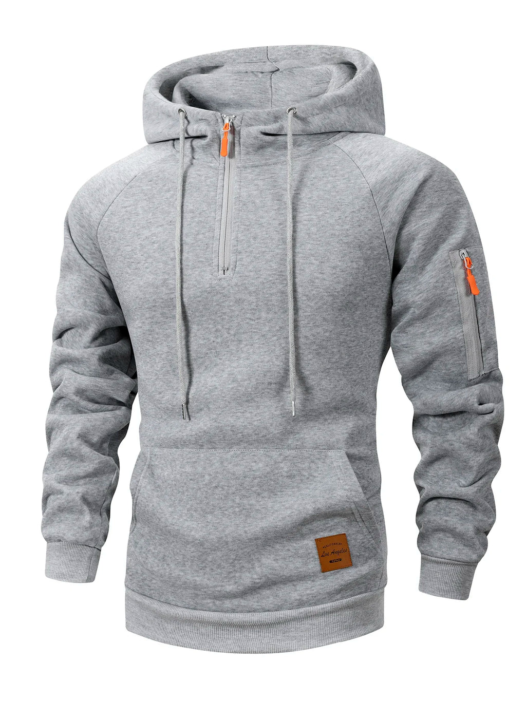 Men's Half Zipper Casual Hooded Collar Drawstring Hoodies Running Warm Sweatshirt Long Sleeve Outdoor Streetwear Fleece Pullover