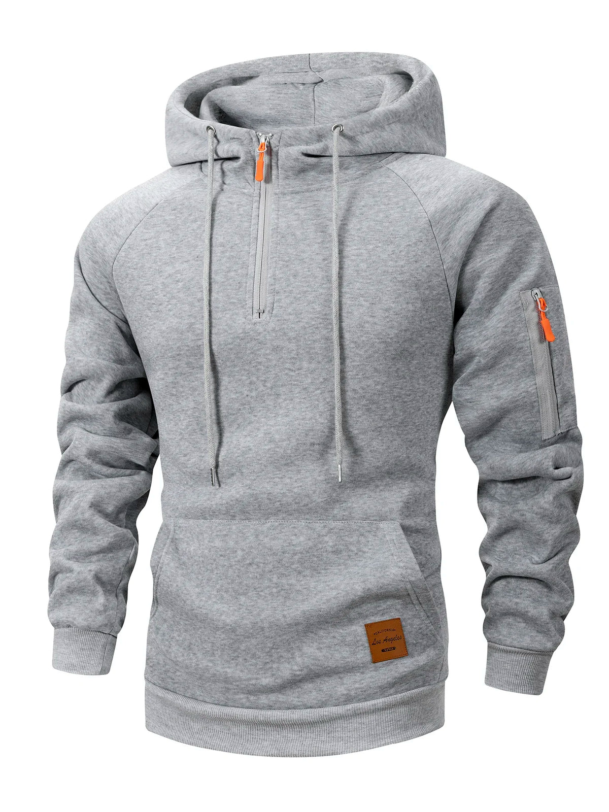 Men's Half Zipper Casual Hooded Collar Drawstring Hoodies Running Warm Sweatshirt Long Sleeve Outdoor Streetwear Fleece Pullover
