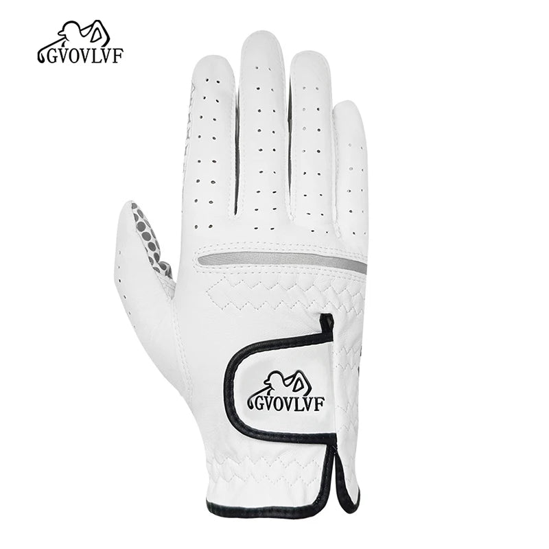 GVOVLVF Golf Gloves Men's Leather White Breathable Gloves On Both Sides Non Slip Soft And Comfortable Gift For Golfers
