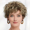 Ladies Wig Natural Short Girl Curly Wavy Hair Wigs Women Full Wig+Wig Cap