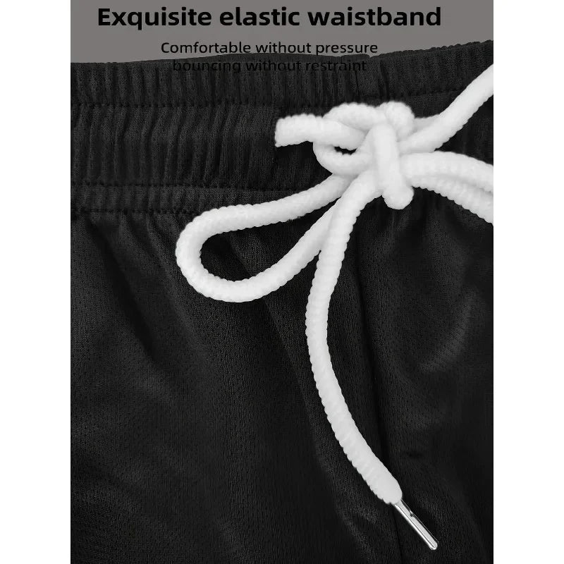 New summer fitness sportswear for men, short-sleeved T-shirt and shorts two-piece set, breathable and quick-drying casual wear.