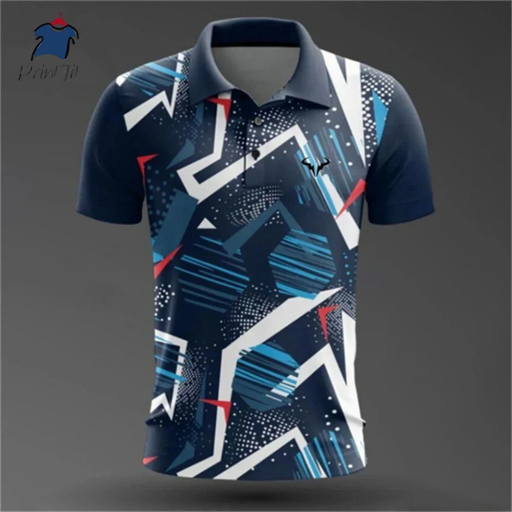 Summer polo shirts, golf shirts, buttoned breathable, quick-drying, sweat-absorbing short-sleeved men's clothing, summer sports
