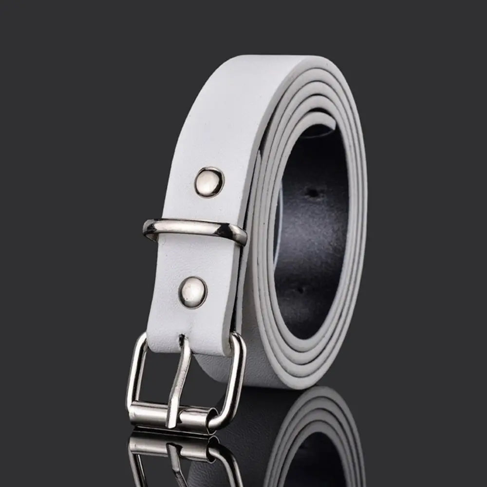 Boys Girls Retro Casual Pin Buckle Waistband Children Leather Belt Trouser Dress Belts Thin Waist Strap