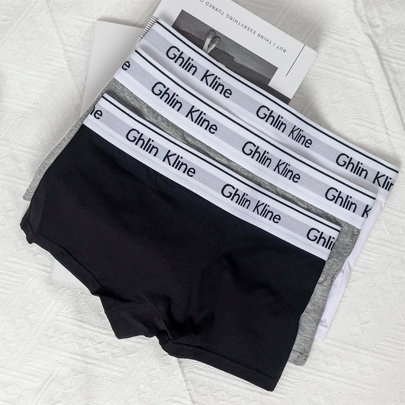 Women's Cotton Sports Bra Set with Padded Underwear And Flat Angle Sports Shorts Comfortable Breathable