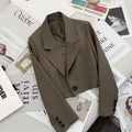 Single Button Blazers Women Autumn Solid All-match Daily Leisure Basics Creativity Seductive Popular Trendy Korean Style Ladies