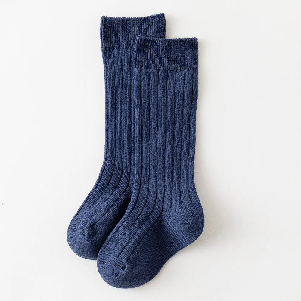 Baby Socks Newborn Kids Infant Girls Boys Knee High Sock Toddler Girl Solid Cotton Stripe Plain Long Sock For 0-3Years Children