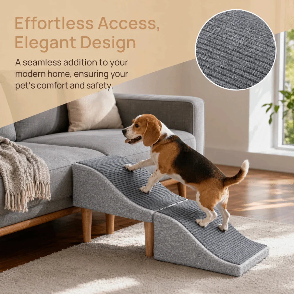 Pet Accessories Non-Slip Foldable Dog Ramp Adjustable Foldable Non-Slip Pet Ramp Space Saving Safe Sturdy Puppy Stairs Pet Use