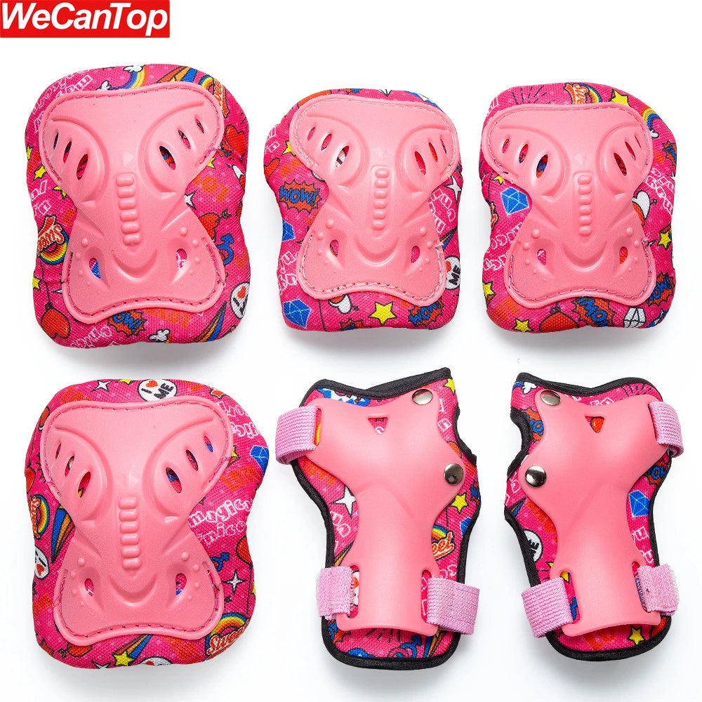 Kids Safety Protective Gear Set Knee Elbow Pads Wrist Guards 3-12 Years for Skateboard Cycling Roller Skates Scooter BMX Sports