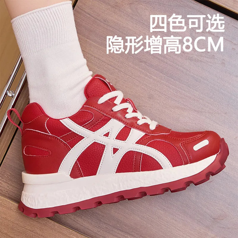 Sports shoes for women 2025 thick soled Forrest Gump shoes for women autumn new color blocked casual women's shoes