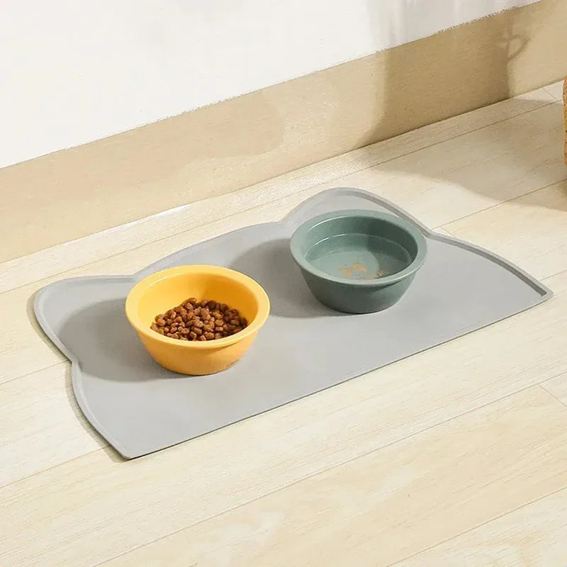 Silicone Pet Feeding Mat – Non-Stick, Waterproof, Anti-Spill Tray Pad for Dog & Cat Bowls