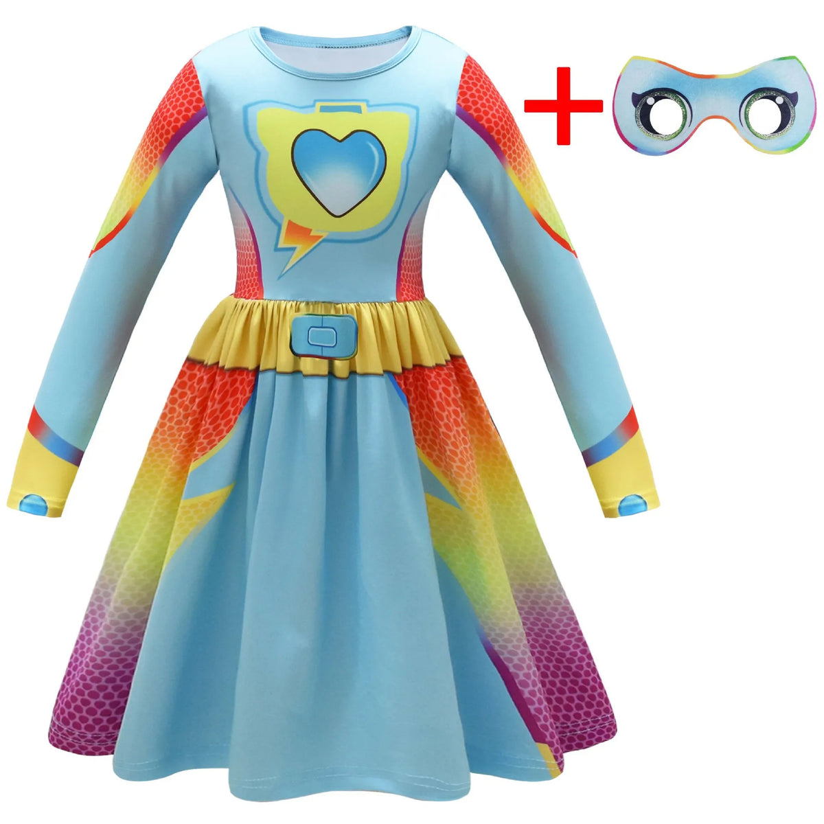 Kids Fly Sleeve Casual Dress Girls SuperKitties Costumes Cosplay Princess Dresses Fashionable trend dress Birthday Vestidos Gift