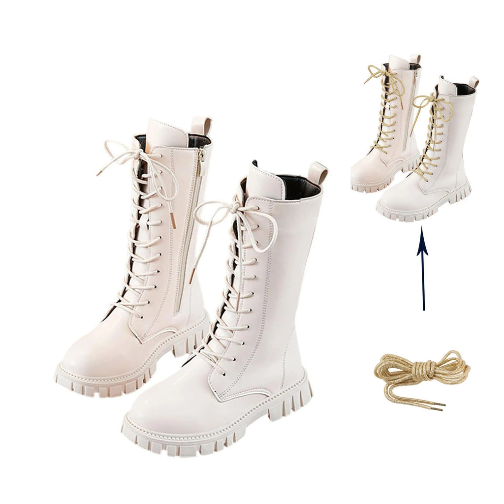 Girls Fashion Long Boots 2026 Simple Solid Color Soft Bottom Best Leather Kids Comfortable Riding Daily Boots for Girls