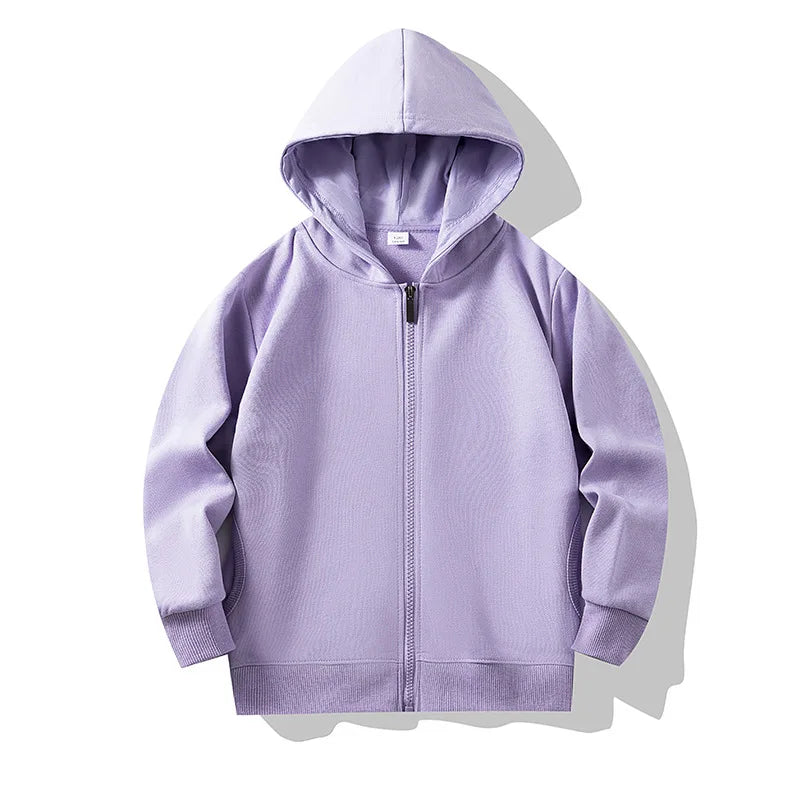 Boys Girls Hoodies Casual Zipper Outerwear Spring Autumn Long Sleeve Teen Hooded Sweatshirt School Kids Tops Clothes Sprotswear