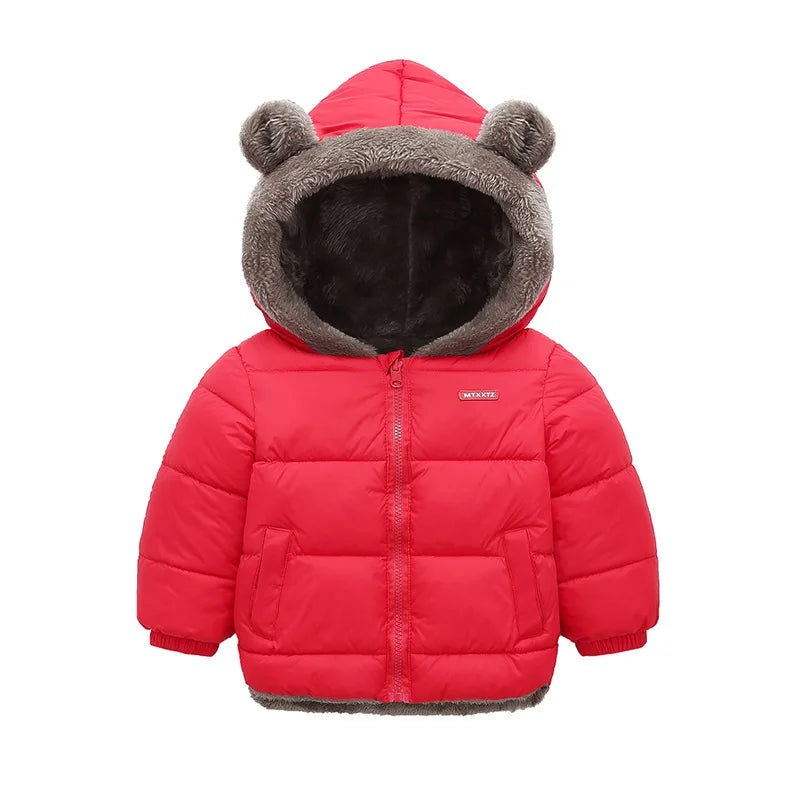 Children's Jacket Hooded Cotton Jacket Men's Thick Wool Jacket Cashmere Padded Jacket Winter Girls' Warm Jacket 1-6 Years Old