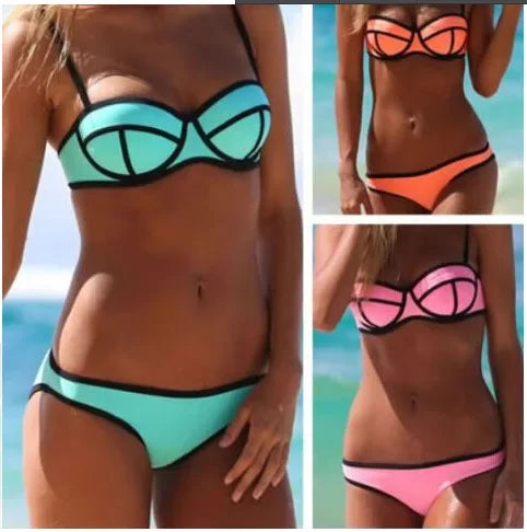 Sexy Multi-Color Zipper Bikini Swimsuit Women's Fashionable Swimwear Trendy Trending Summer Hot Sale Of The Season Bikini Set AE