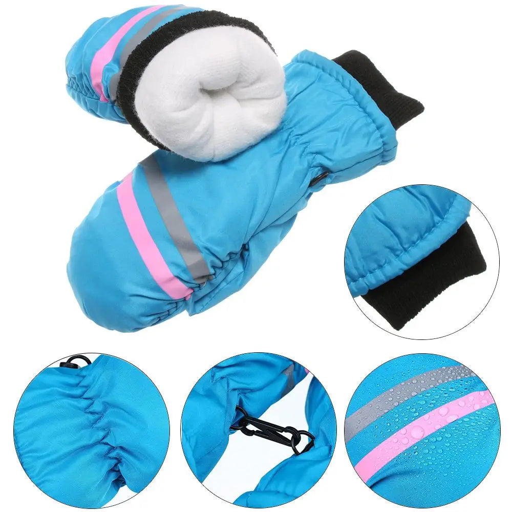 New Children Kids Winter Snow Warm Gloves Boy Girls Ski Snowboard Windproof Waterproof Thicken Keep Warm Winter Must