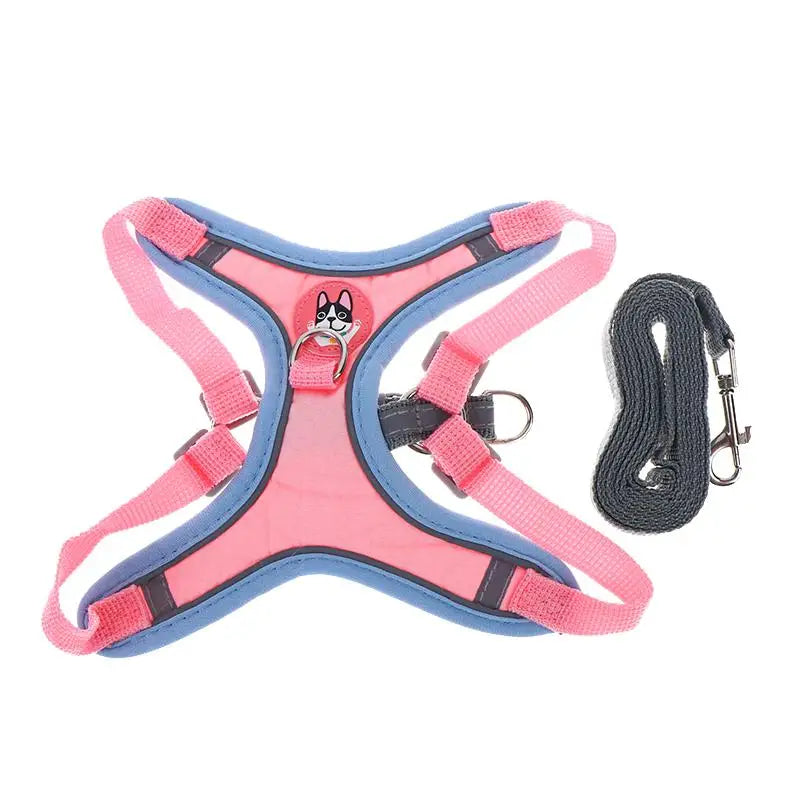 Harness Leash Set Dogs Adjustable For Small Medium Vest Reflective Puppy Chest Strap Pet Walking Outdoor Supplies