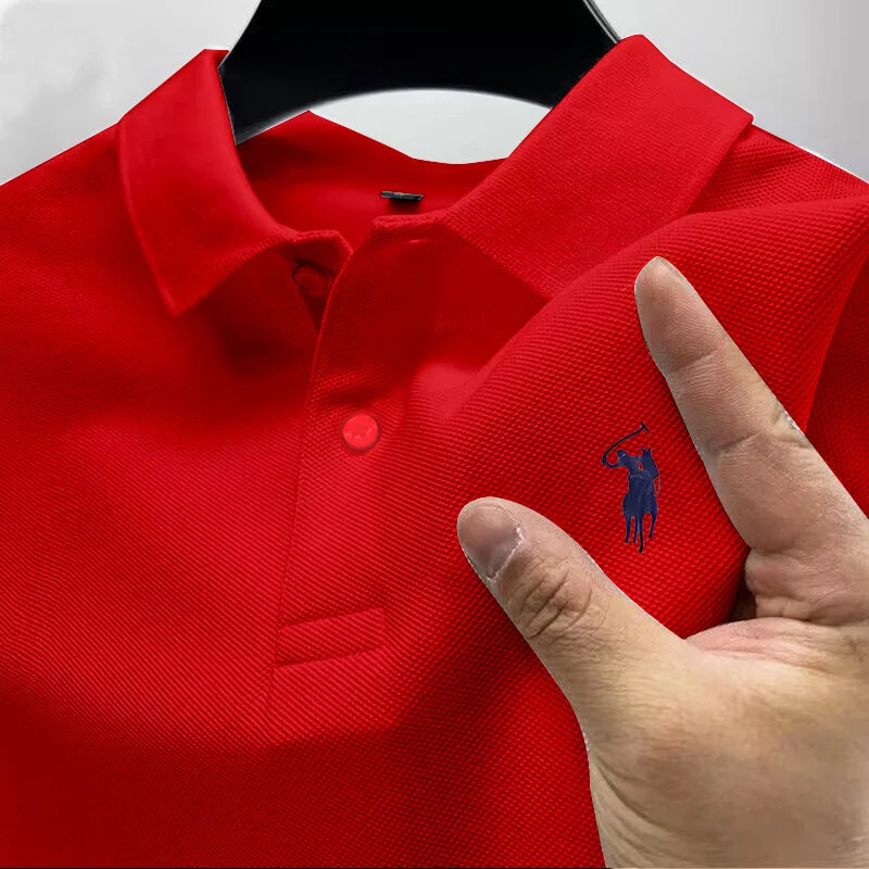 High end brand short sleeve men's polo shirt pony  summer lightweight breathable T-shirt new fashion Paul top men shirts