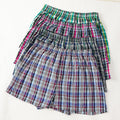 Cotton Plaid Pajama Pants Men Comfortable Widen Waist Elastic Pajamas Sleep Shorts Button Placket Pants pijama hombre