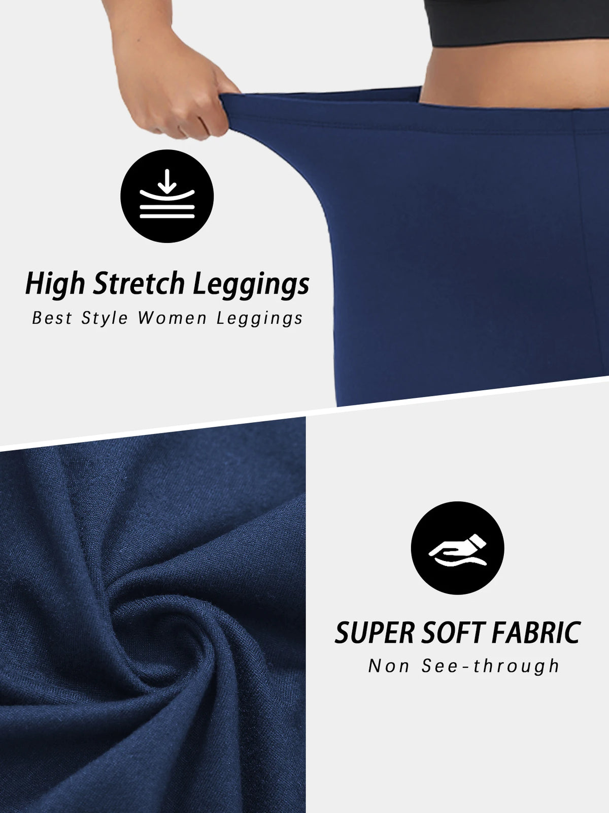 Plus Size Super Soft Leggings for Women - High Elasticity Tights for Yoga Running Workout Casual Wear