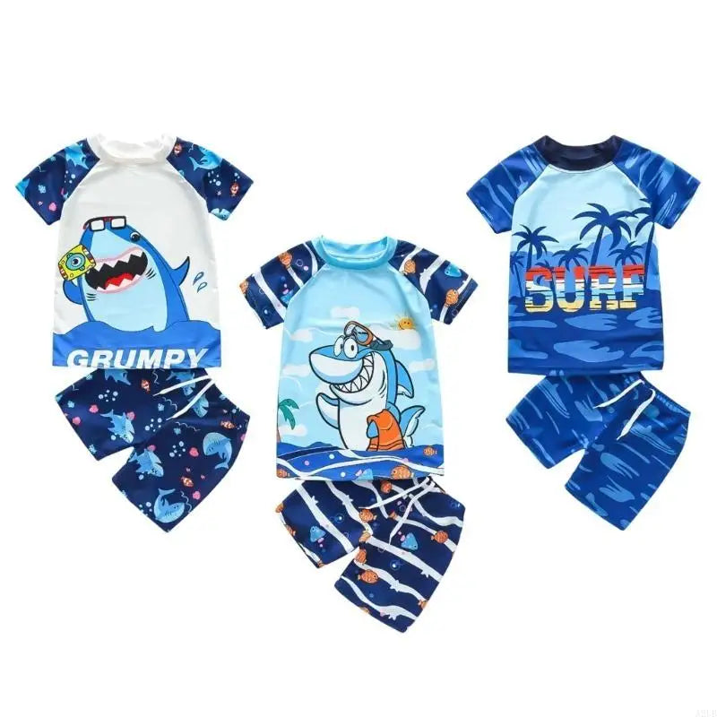 youth Boys Swim Attire Boys Swimwear Set Comfortable Suit for Water Sports A2UB