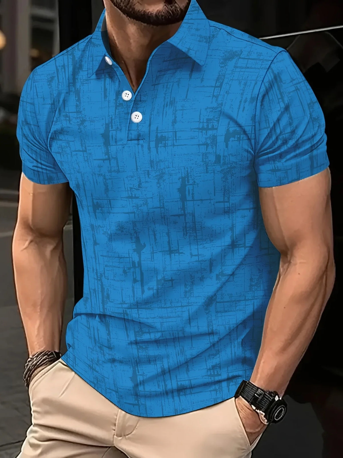 2026 Summer New Style Men's Short-Sleeved Polo Shirt - Street Casual Fashion Comfortable Breathable 3D Pattern Print
