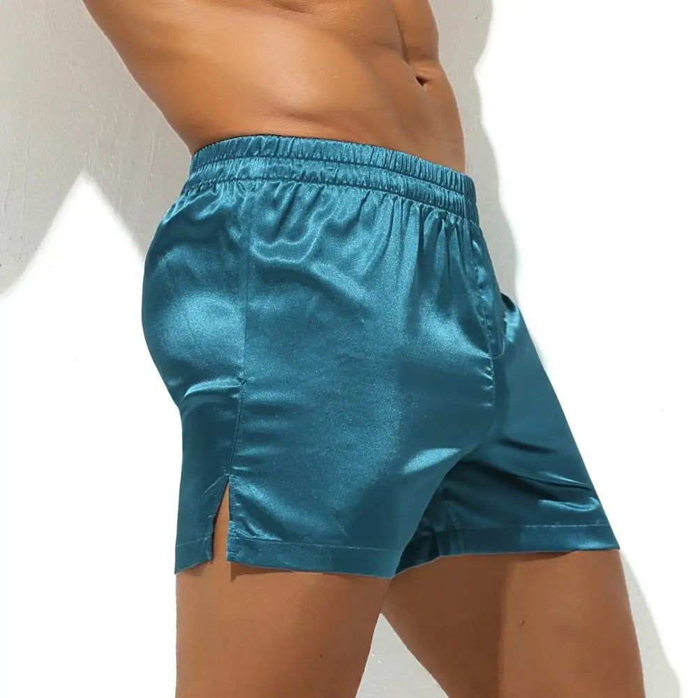 Men's Pajamas Shorts Soft Silky Underwear Men Boxers Shorts Sleep Bottoms Homewear Sleepwear Loose Lounge Shorts