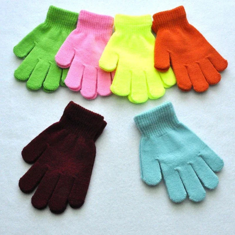 16 Color Kids Boys Girls Winter Cold and Warm Gloves Children Gloves for 6-10 Years Old