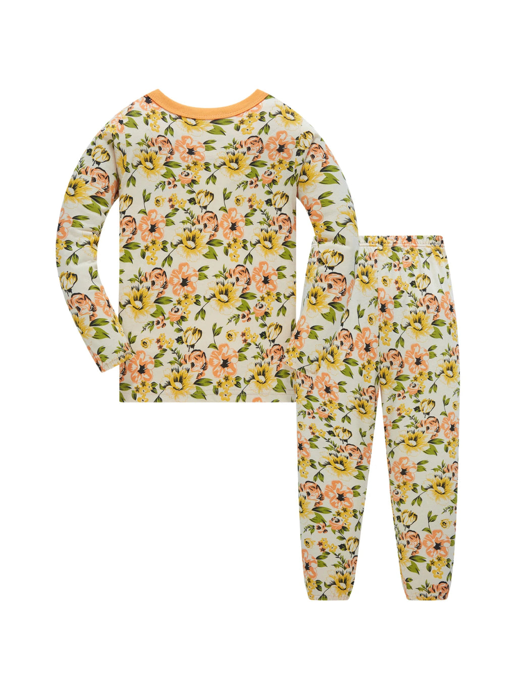 Pajamas Set for Kids 100% Cotton Full Print Flower Soft Girls Nightwear Long Sleeve Comfortable Sleepwear Pjs Age 1-8 Years