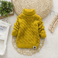 DIIMUU Kids Boy Girl Sweater Knitwear Turtleneck Pullover Clothes Baby Winter Tops Solid Sweaters Children Boy Girl Warm Coat